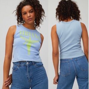 Daydreamer Nirvana Angel Baby Blue Shrunken Tank Size 1X NWT